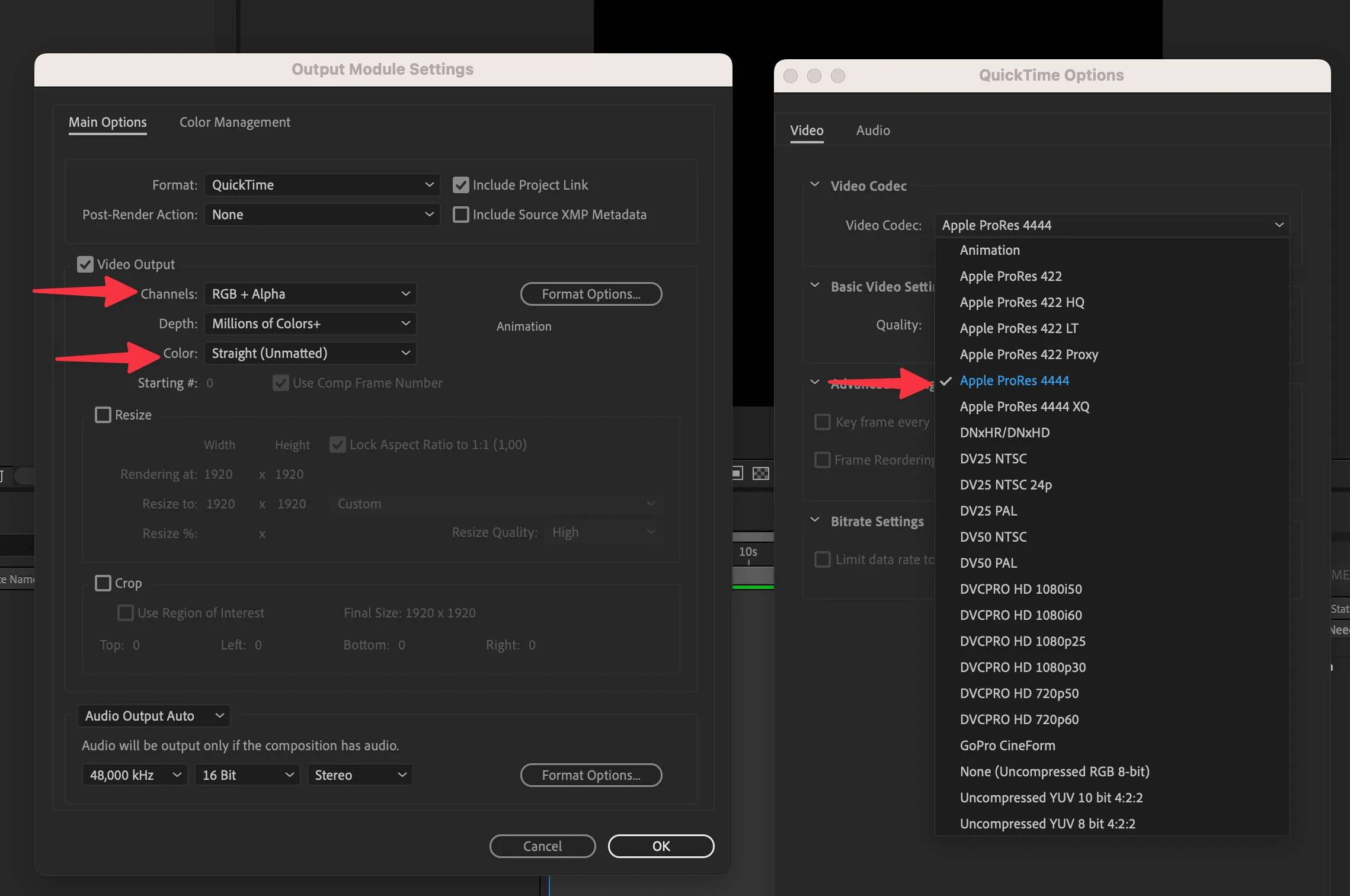 Recommended render preset